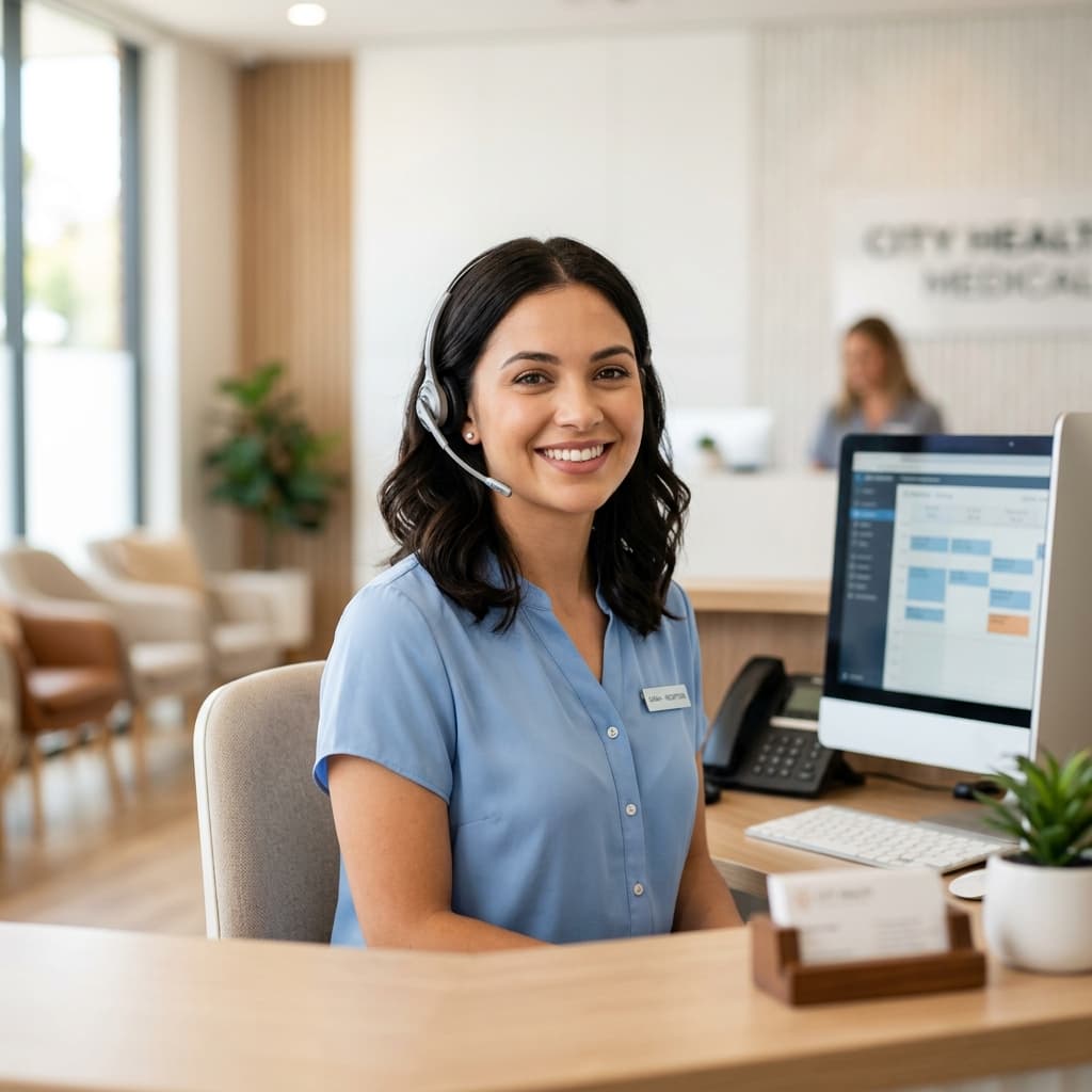 Professional AI receptionist answering calls for your business